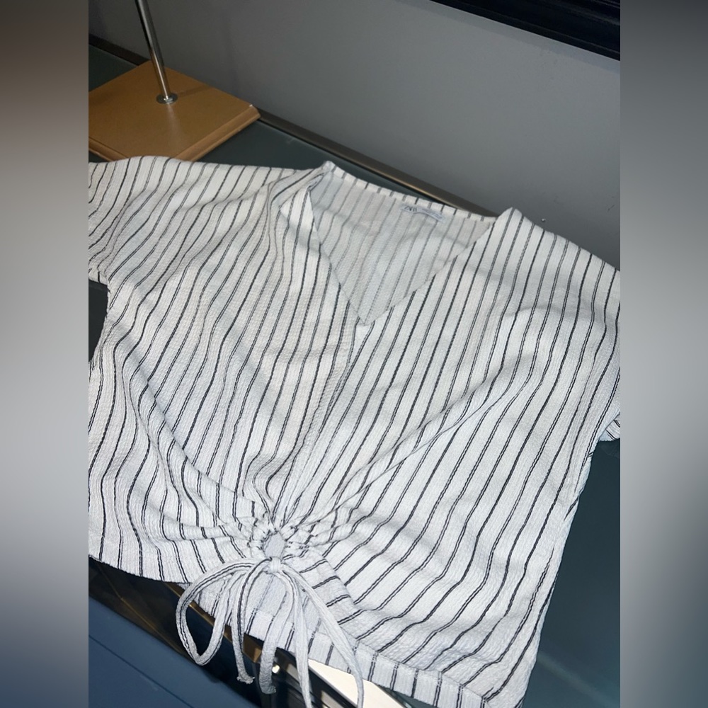 Zara cropped striped tee